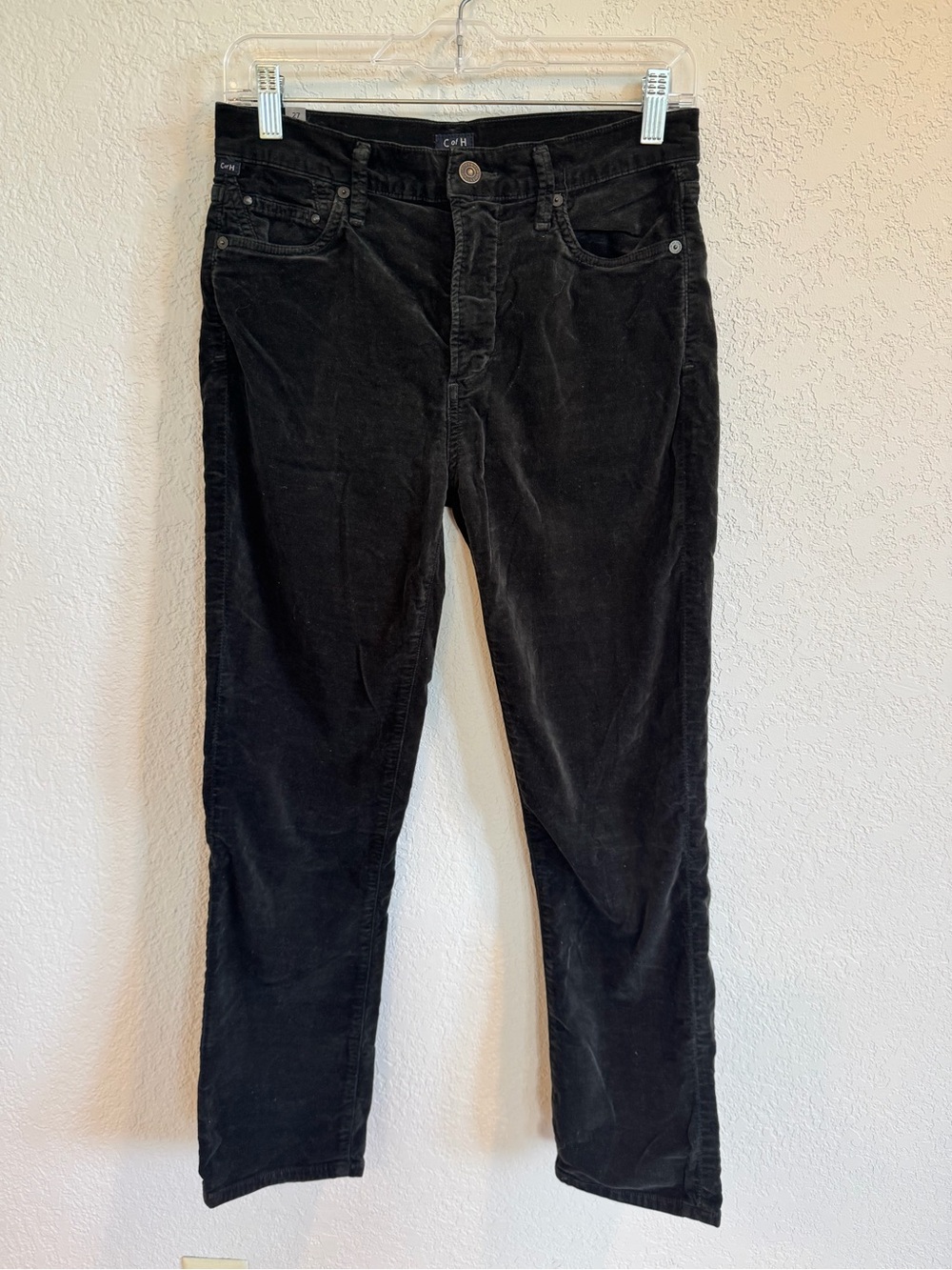 (SEA) Dark Green Women’s Citizens of Humanity Straight Leg Velvet Jeans Ankle